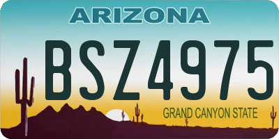 AZ license plate BSZ4975