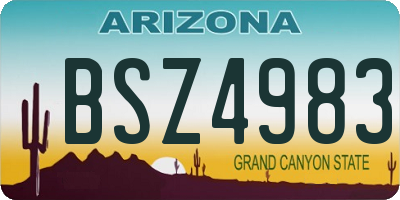 AZ license plate BSZ4983