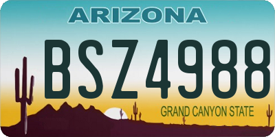 AZ license plate BSZ4988