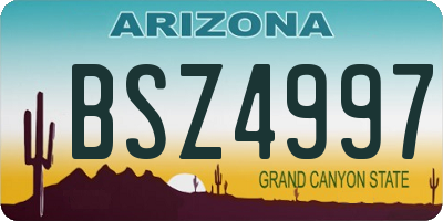 AZ license plate BSZ4997