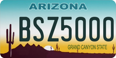 AZ license plate BSZ5000