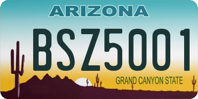 AZ license plate BSZ5001