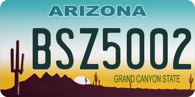 AZ license plate BSZ5002