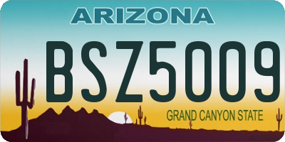 AZ license plate BSZ5009