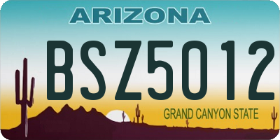 AZ license plate BSZ5012