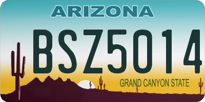 AZ license plate BSZ5014