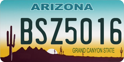 AZ license plate BSZ5016