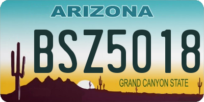 AZ license plate BSZ5018