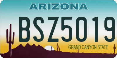 AZ license plate BSZ5019