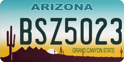 AZ license plate BSZ5023