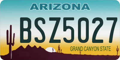 AZ license plate BSZ5027