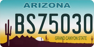 AZ license plate BSZ5030