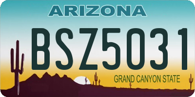 AZ license plate BSZ5031