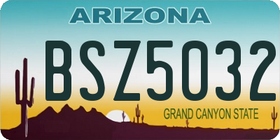 AZ license plate BSZ5032