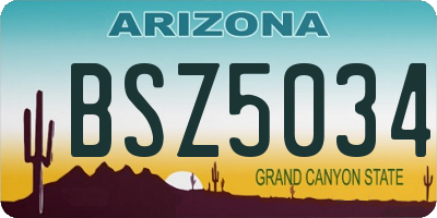 AZ license plate BSZ5034