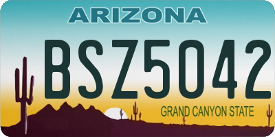 AZ license plate BSZ5042