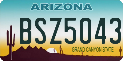 AZ license plate BSZ5043