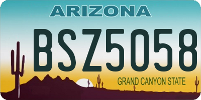 AZ license plate BSZ5058