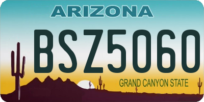 AZ license plate BSZ5060