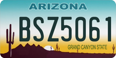 AZ license plate BSZ5061