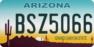 AZ license plate BSZ5066