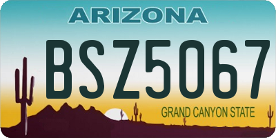 AZ license plate BSZ5067