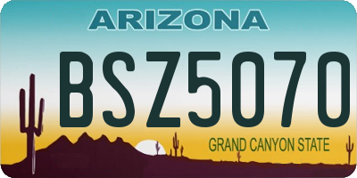 AZ license plate BSZ5070