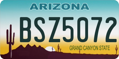 AZ license plate BSZ5072