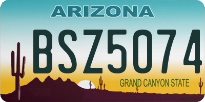 AZ license plate BSZ5074