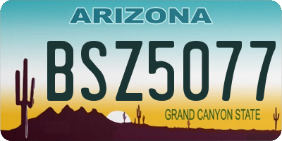 AZ license plate BSZ5077