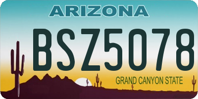 AZ license plate BSZ5078