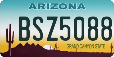 AZ license plate BSZ5088