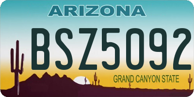 AZ license plate BSZ5092