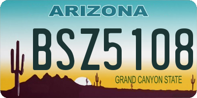AZ license plate BSZ5108