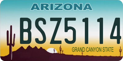 AZ license plate BSZ5114