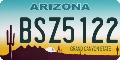 AZ license plate BSZ5122