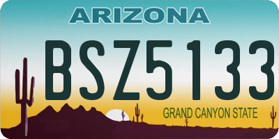 AZ license plate BSZ5133