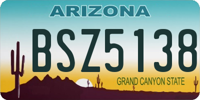 AZ license plate BSZ5138