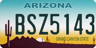 AZ license plate BSZ5143