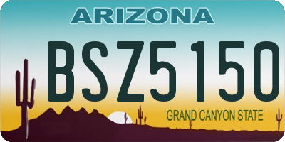 AZ license plate BSZ5150