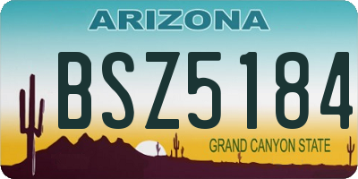 AZ license plate BSZ5184