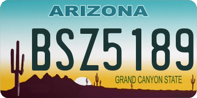 AZ license plate BSZ5189