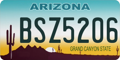 AZ license plate BSZ5206