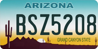 AZ license plate BSZ5208