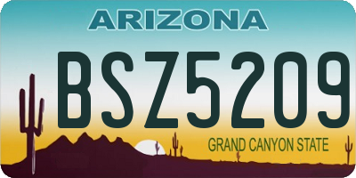 AZ license plate BSZ5209