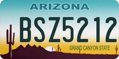 AZ license plate BSZ5212