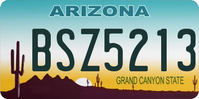 AZ license plate BSZ5213