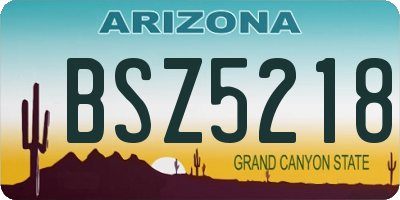 AZ license plate BSZ5218