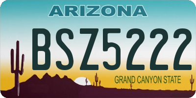 AZ license plate BSZ5222