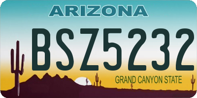 AZ license plate BSZ5232